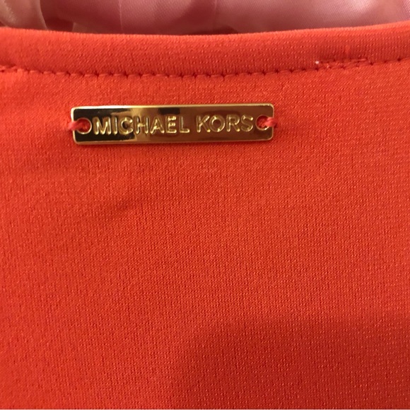 Long Sleeve A-Line Knee Length Michael Kors Dress in Orange (New!) - Picture 7 of 10